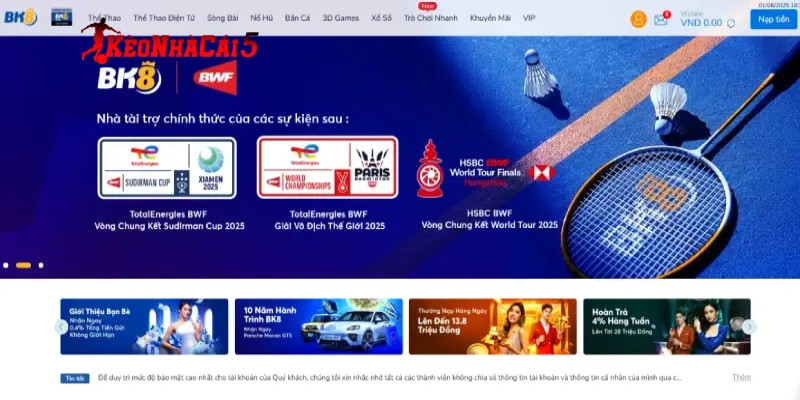 Dấu ấn thương hiệu nhà cái BK8 qua các thương vụ tài trợ đình đám